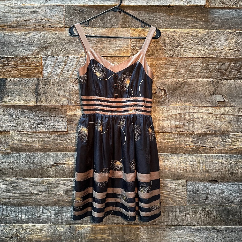 Anthropologie Silk Floral Print Dress